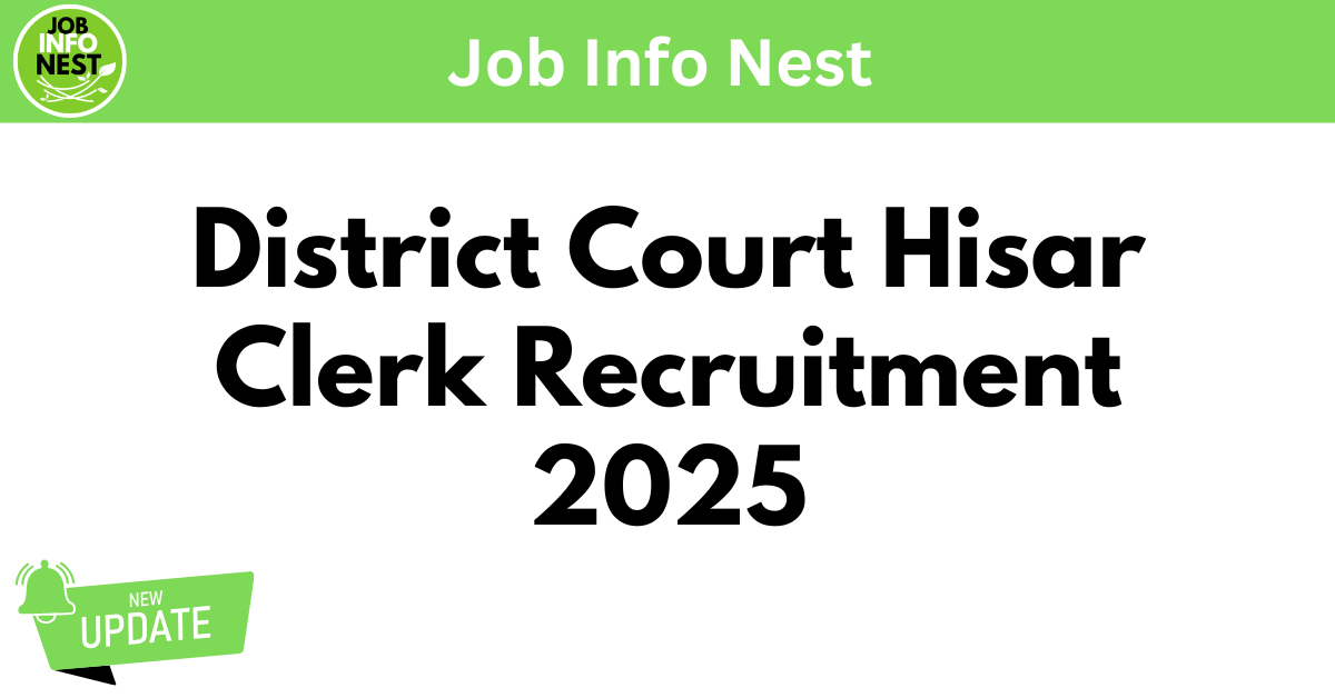District Court Hisar Clerk Recruitment 2025
