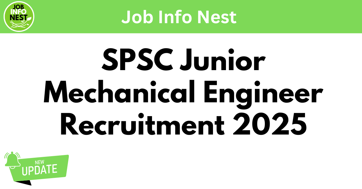 SPSC Junior Mechanical Engineer Recruitment 2025